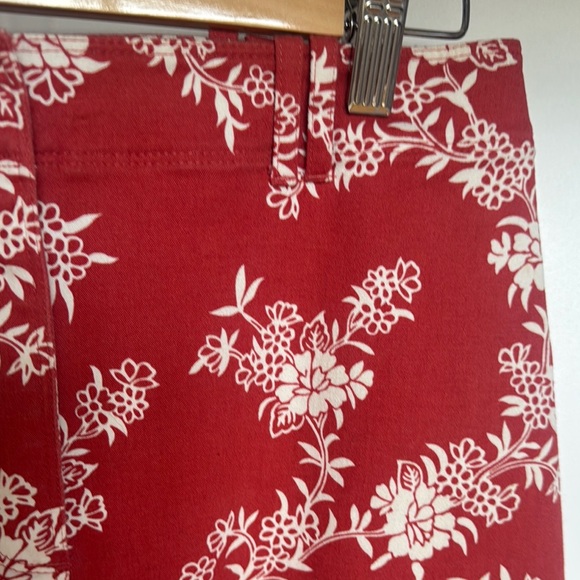 Loft floral red midi stretchy skirt - Picture 3 of 6